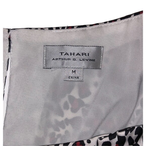 Tahari Arthur S. Levine Red Leopard Animal Print Sleeveless Tank Top Sz M - Picture 4 of 4